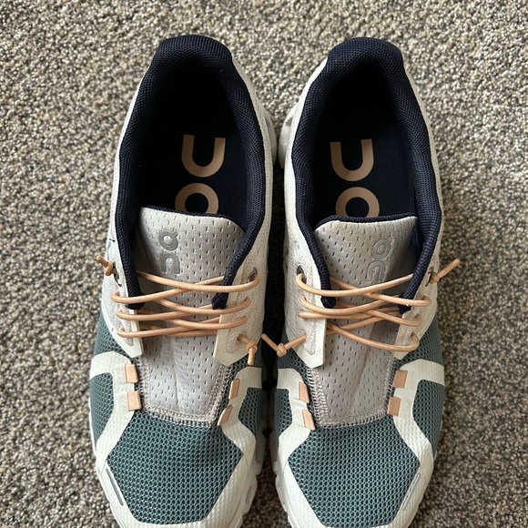 On Running Cloud 5 White and teal Sneakers - Picture 3 of 8